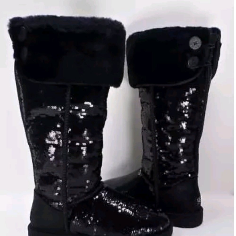 Over the knee black sequence UGG boots.